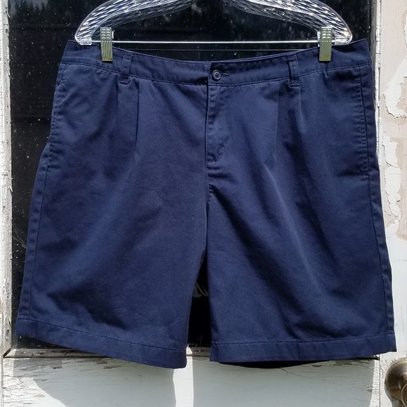 Lands' End | Shorts | Lands End Navy Blue Pleated Front Chino Shorts ...